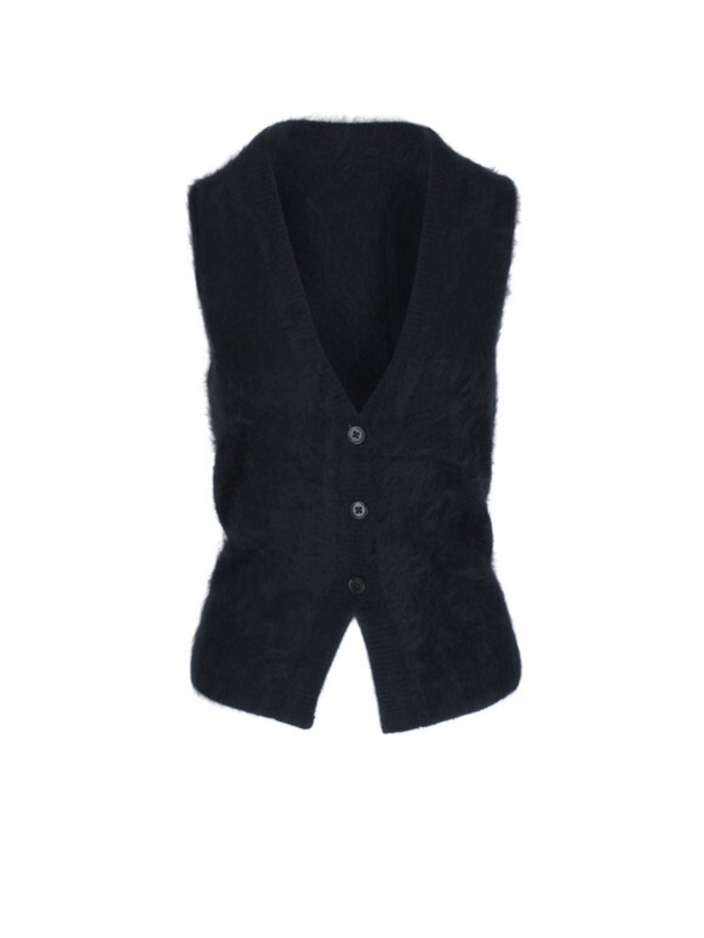 Dorothee Schumacher Fluffy Luxury Black Cashmere Vest